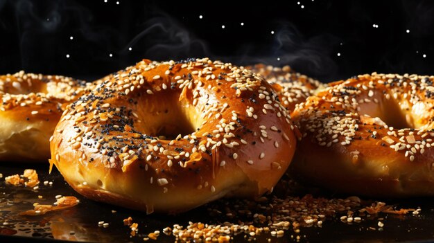 bagels with sesame seeds