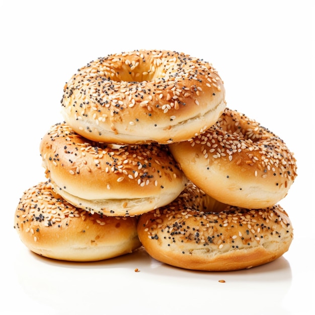 Bagels with white background high quality ultra hd