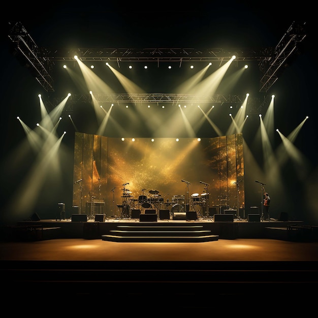 baground concert stage with screen and spotlights