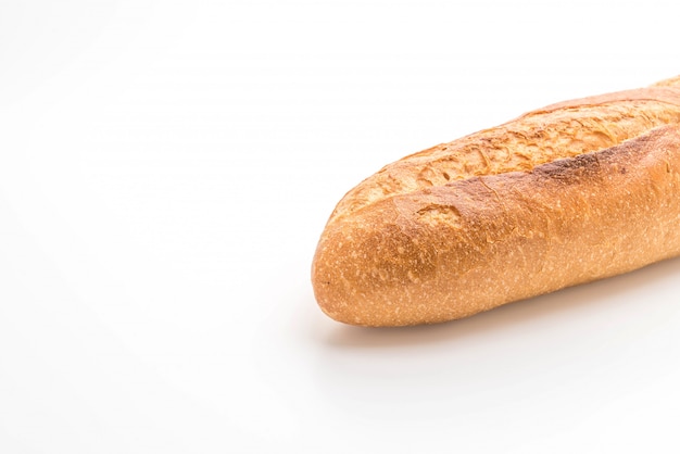 baguette bread on white background