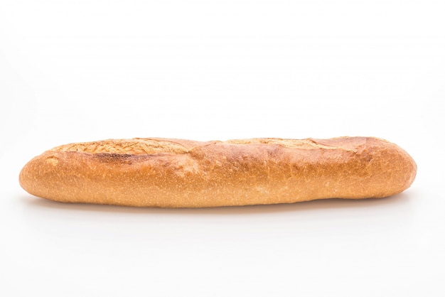 baguette bread on white background