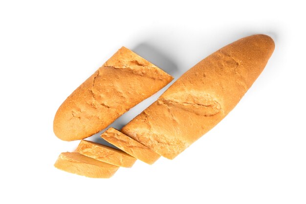 Baguette geïsoleerd op een witte achtergrond