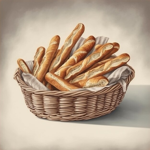 Baguette is a longshaped bread and the size is large and the texture is very crunchy AI generated