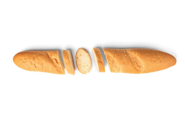 Foto baguette isolato su uno sfondo bianco