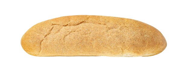 Baguette long bran loaf isolated on white background with clipping path