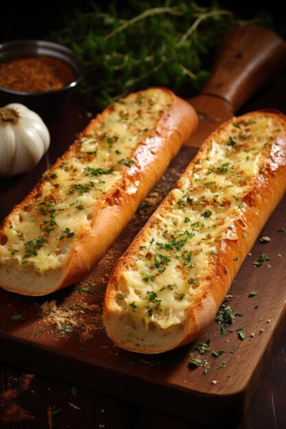 Baguette met knoflook, zacht brood