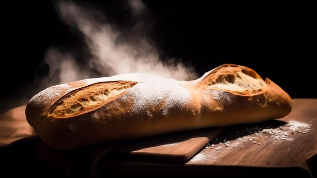 Foto una baguette con un topper affumicato sopra