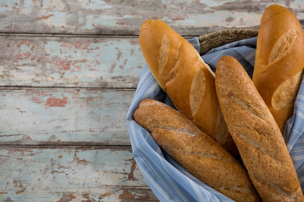 Baguettes in basket