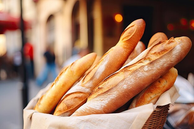 Baguettes verkocht op de straatmarkt