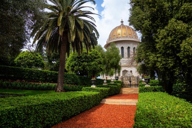 Bahai Gardens during a cloudy day