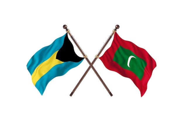 Bahama's versus Maldiven Twee landen vlaggen achtergrond