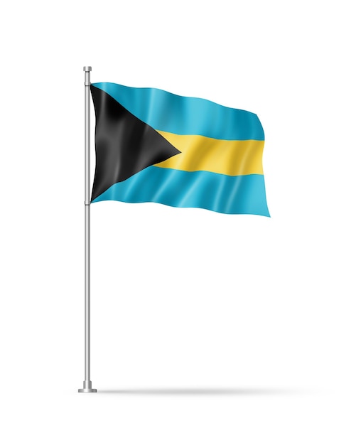 Bahamaanse vlag geïsoleerd op wit