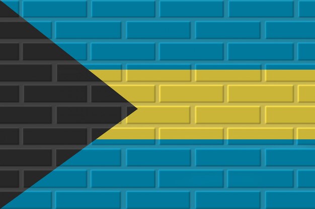 Bahamas brick flag illustration