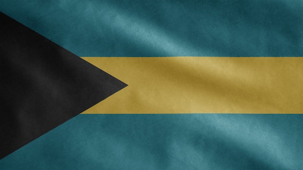 Bahamian flag waving in the wind