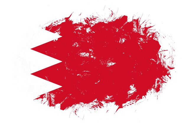 Bahrain flag on abstract stroke brush background