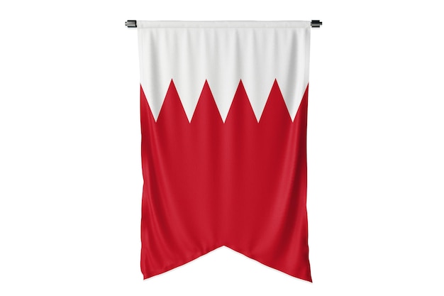 Bahrain national flag isolated 3d white background