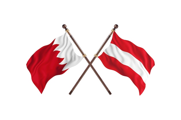 Bahrain versus Austria Two Countries Flags Background