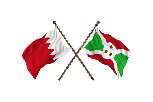 Bahrain versus Burundi Two Countries Flags Background