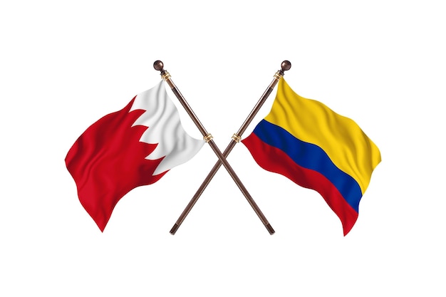 Bahrain versus Colombia Two Countries Flags Background