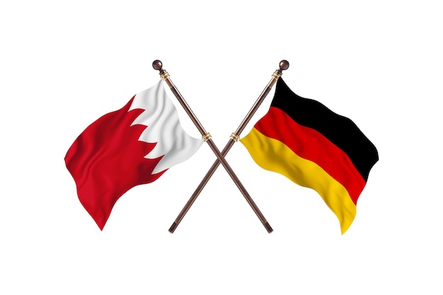 Bahrain versus Germany Two Countries Flags Background