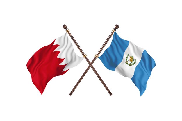 Bahrain versus Guatemala Two Countries Flags Background