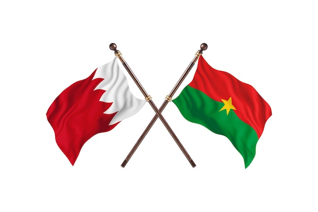 Bahrein versus Burkina Faso twee landen vlaggen achtergrond