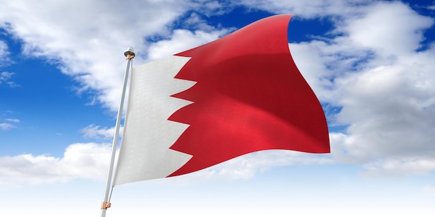 Bahrein wapperende vlag 3D illustratie