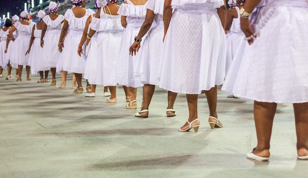 Baianas tijdens de repetitie van een beroemde sambaschool in Rio de Janeiro