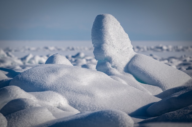 Baikal lake by winter in Siberia