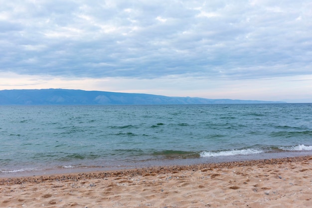 Baikal lake long sand olkhon beach