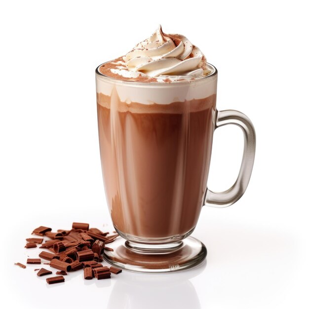 Baileys hot chocolate isolated on white background generative ai