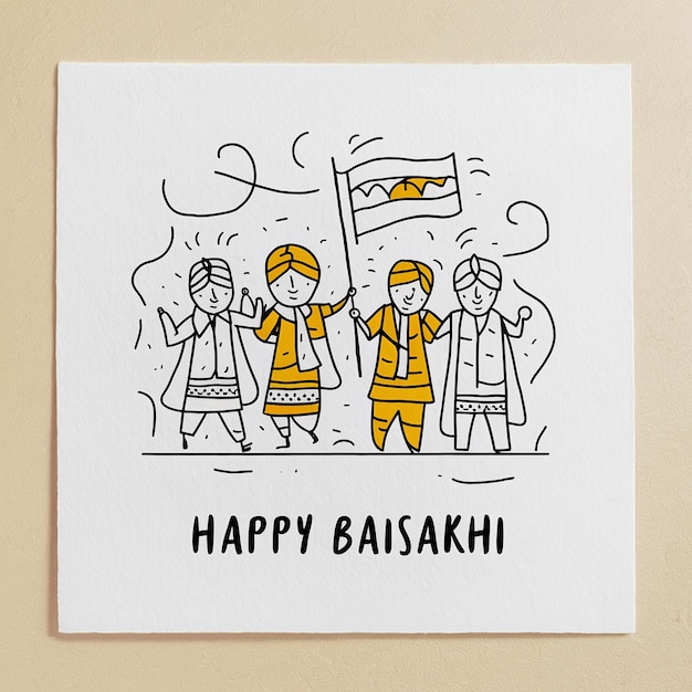 Baisakhi Happy Baisakhi Vaisakhi festival achtergrond en typografie