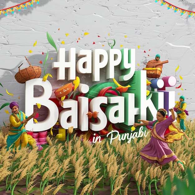 바이사키 행복한 바이사키 바이사키 축제 배경과 타이포그래피