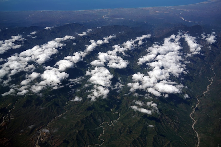 Photo 巴哈加州南部山脈的空中圖
