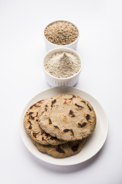 Bajra or sorghum ki roti or pearl millet flat bread