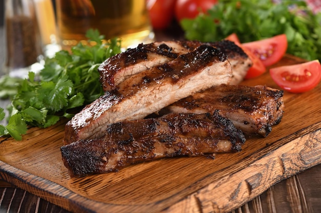 Baked barbecue pork belly