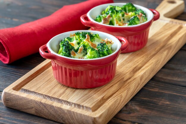 Baked broccoli with cheese