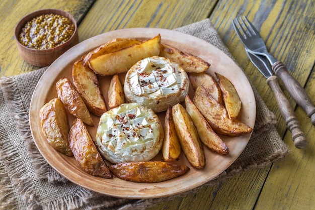 Baked Camembert cheese with potato