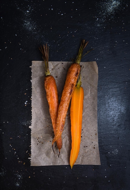 Baked Carrots closeup shot