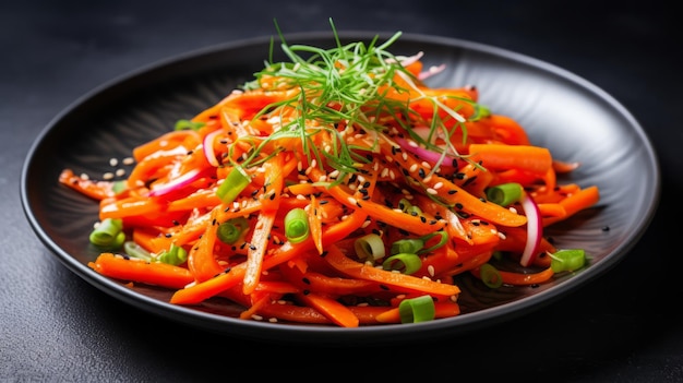 baked carrots sprinkled with sesame seeds in a plate