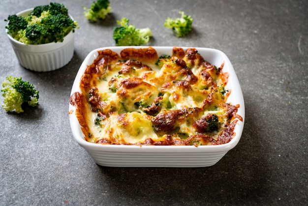 baked cauliflower and broccoli with cheese