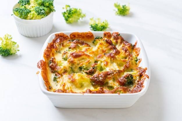 baked cauliflower and broccoli with cheese