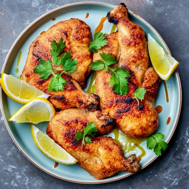 baked chicken drumstick with orange smoked paprika provencal herbs and olive oil