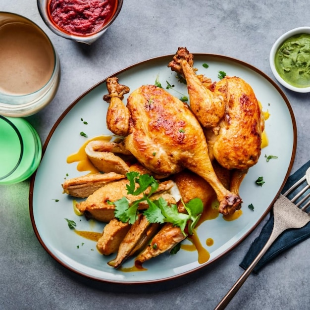 baked chicken drumstick with orange smoked paprika provencal herbs and olive oil