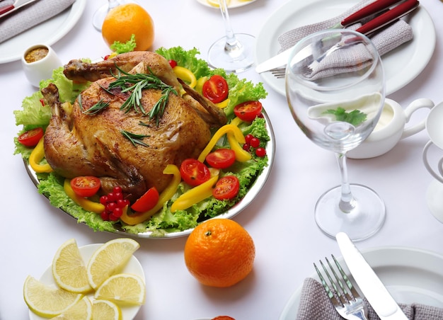 Baked chicken for festive dinner