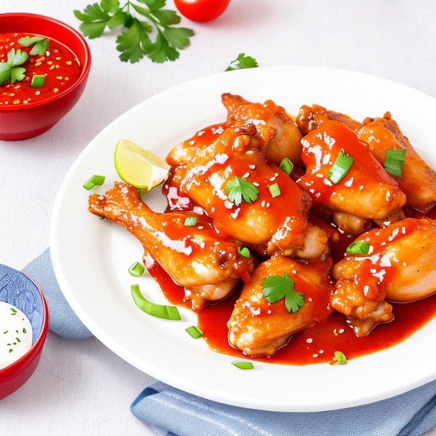 Baked chicken wings in the Asian style