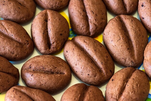 Baked cocoa biscuits on plate