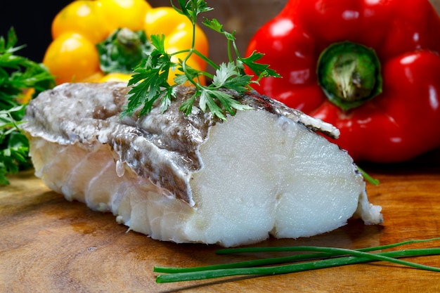 Baked cod with olive oil