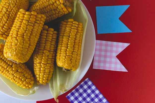 Baked corn typical Brazilian junina