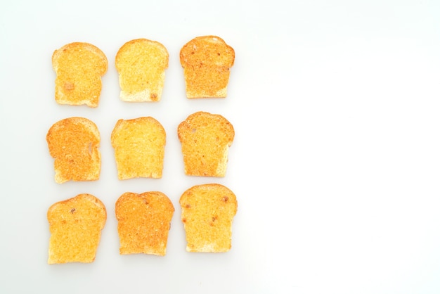 Baked crispy bread with butter and sugar